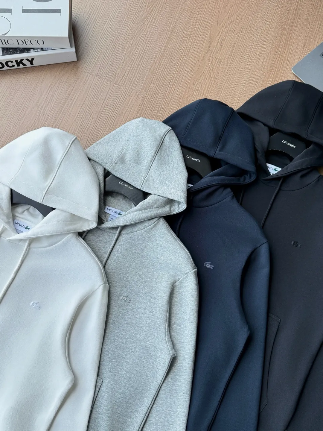 P 130LACOSTE. 2026 Autumn New Product Counter Same Style Printed Cotton Hooded Jacket 360g Pure Cotton Terry M.L.XL 2XL LA-M 3005